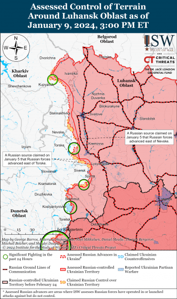 По всій лінії фронту точаться позиційні бої, РФ стягує військові засоби в Крим: карти ISW