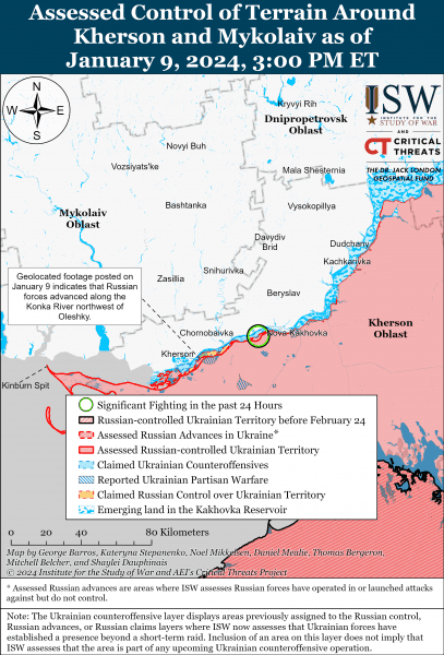 По всій лінії фронту точаться позиційні бої, РФ стягує військові засоби в Крим: карти ISW