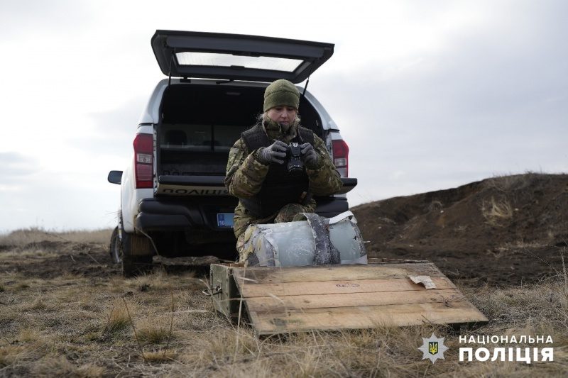 РФ атакувала Одесу "Шахедом", але дрон не вибухнув. Поліція показала кадри знищення