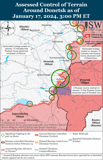 Українські безпілотники ускладнюють логістику російських військ: карти боїв ISW 3 Українські безпілотники ускладнюють логістику російських військ: карти боїв ISW