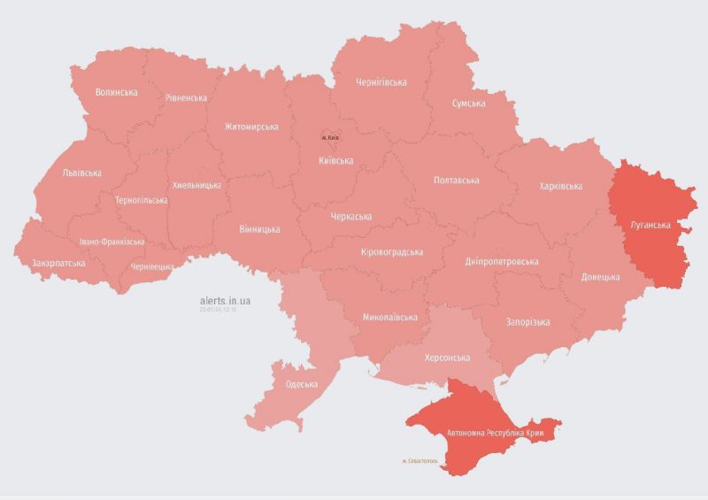 В Україні оголошена масштабна повітряна тривога через зліт МіГ-31К РФ