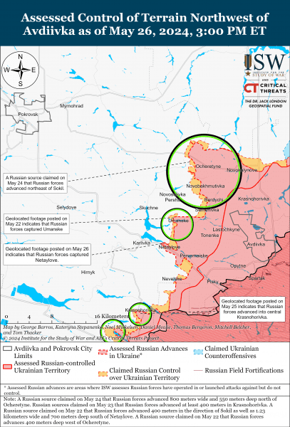 РФ штурмує Вовчанськ, а ЗСУ утримують Кринки та ще два острови: карти ISW