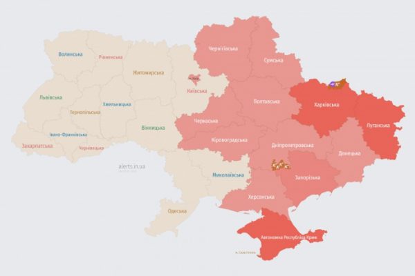В части страны объявлена опасность из-за угрозы крылатых ракет 