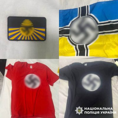 В Киеве двое иностранцев демонстрировали на улице свастику, их задержали 