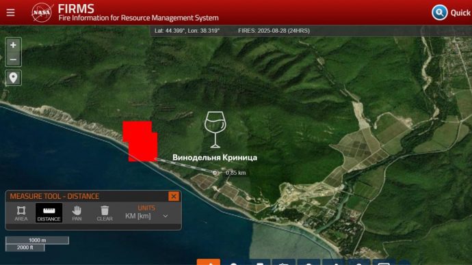 Дроновая атака вызвала пожар возле винодельни Путина под Геленджиком 