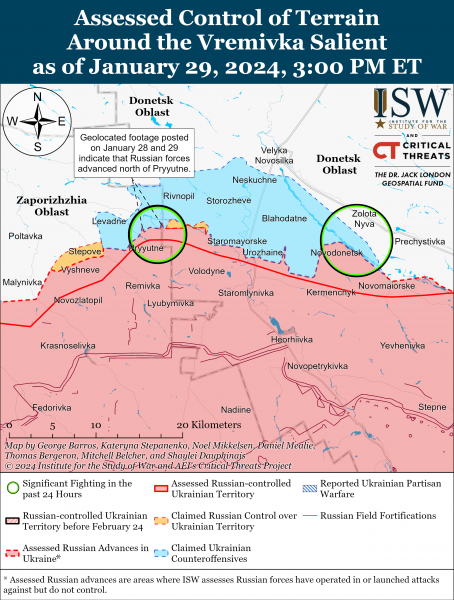 Російські війська наступають на кількох напрямках: карти боїв ISW 8 Російські війська наступають на кількох напрямках: карти боїв ISW