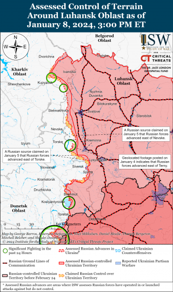 Російські війська трохи просунулися на захід від Донецька: карти ISW 1 Російські війська трохи просунулися на захід від Донецька: карти ISW