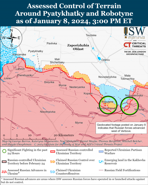 Російські війська трохи просунулися на захід від Донецька: карти ISW 6 Російські війська трохи просунулися на захід від Донецька: карти ISW