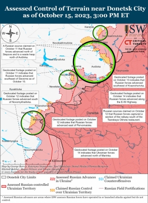Российские военные активизируют попытки оцепить Авдеевку – ISW 1 Российские военные активизируют попытки оцепить Авдеевку – ISW