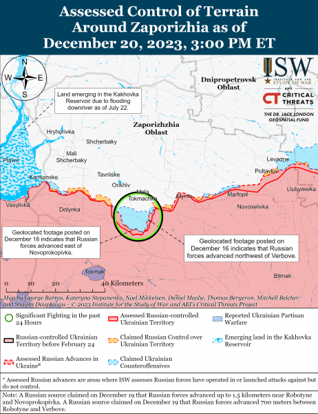 Українські війська контратакували в районі Авдіївки: карти боїв ISW