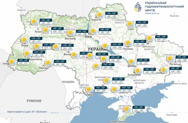 В понедельник в Украине сохранится летнее тепло, без осадков 