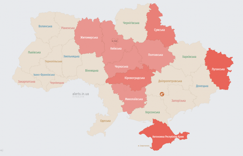 Загроза дронів та балістики. У Києві та ряді областей оголошено тривогу 1 Загроза дронів та балістики. У Києві та ряді областей оголошено тривогу
