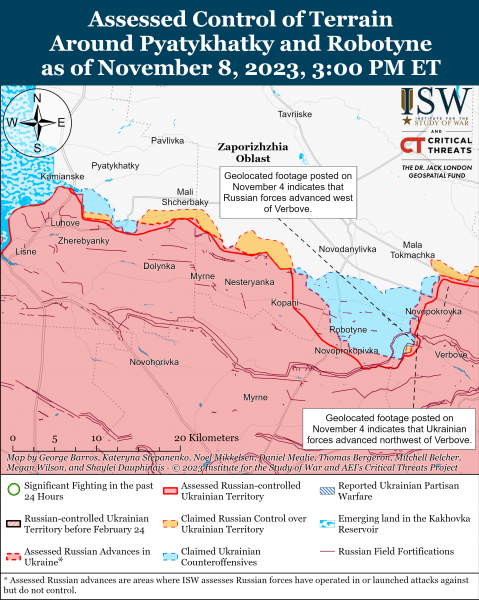 ЗСУ атакують поблизу Роботиного та Вербового: карти ISW
