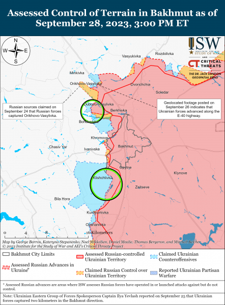 ЗСУ просунулись за Андріївку та Кліщіївку: карти боїв ISW
