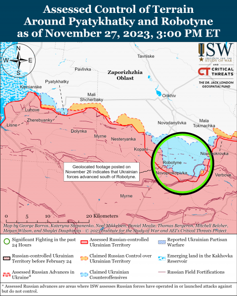 ЗСУ просунулися на південь від Роботиного: карти боїв ISW