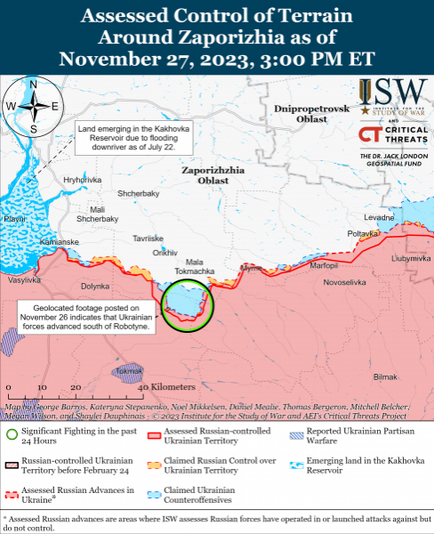 ЗСУ просунулися на південь від Роботиного: карти боїв ISW