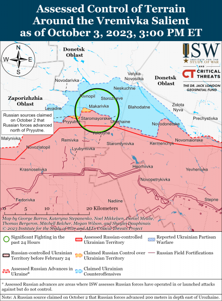 ЗСУ просуваються поблизу Бахмута і відбили атаку росіян біля Вербового: карти боїв ISW